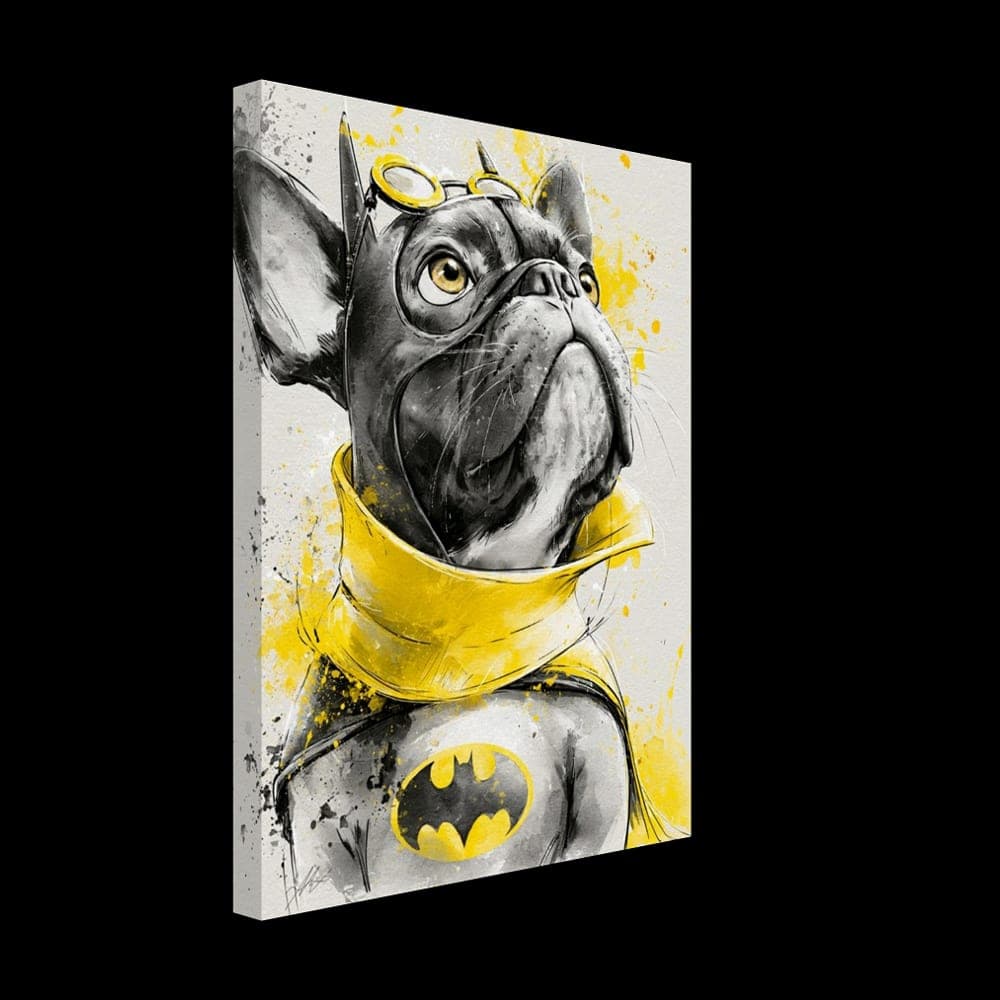 Frenchie No.1 — The Midnight Guardian — Canvas wall art mockup