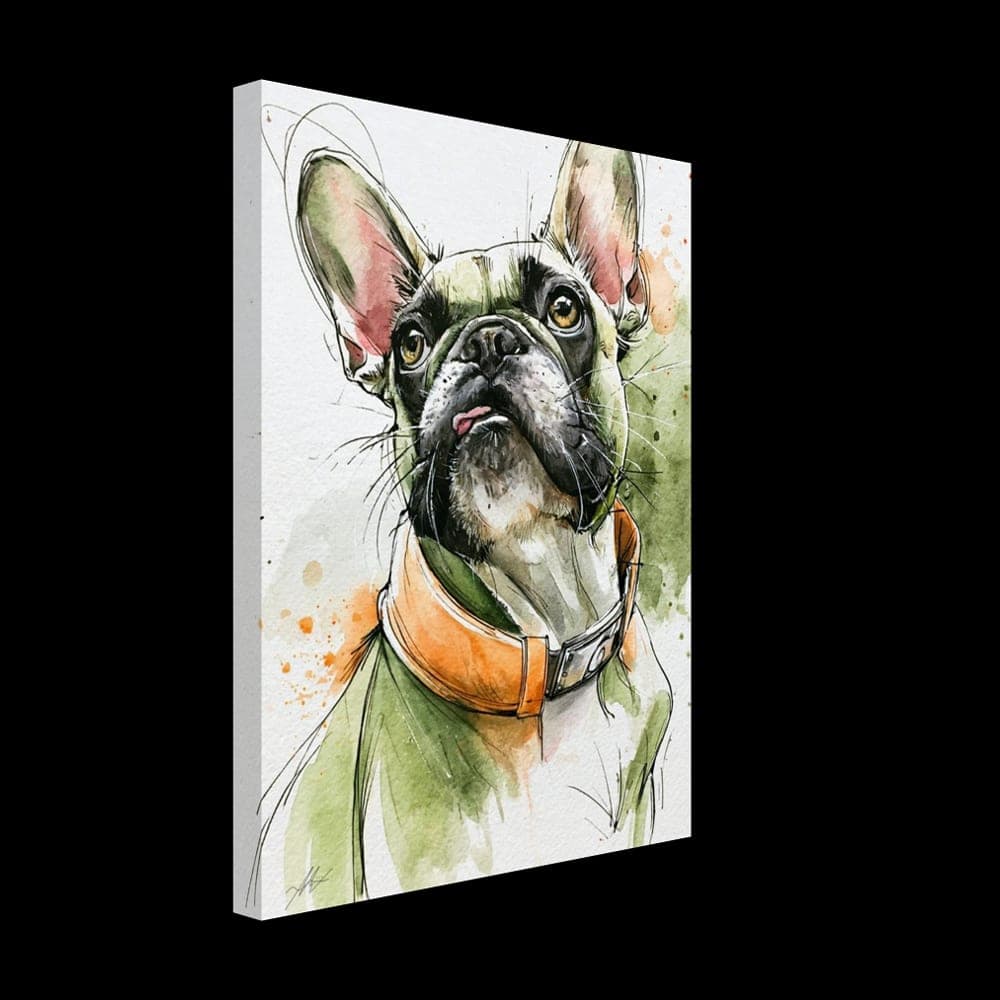 Frenchie No.10 — The Spirited Ninja Pup Bis — Canvas wall art mockup