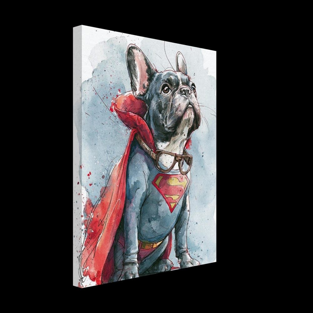 Frenchie No.3 — The Little Hero of Tomorrow — Canvas wall art mockup