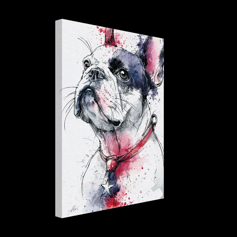 Frenchie No.6 — The Loyal Shieldbearer — Canvas wall art mockup