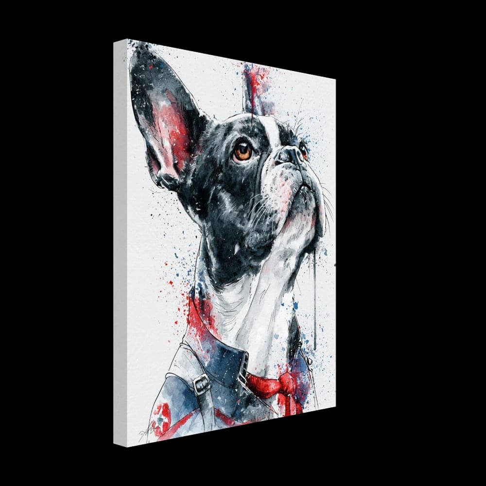 Frenchie No.9 — The Loyal Shieldbearer Bis — Canvas wall art mockup